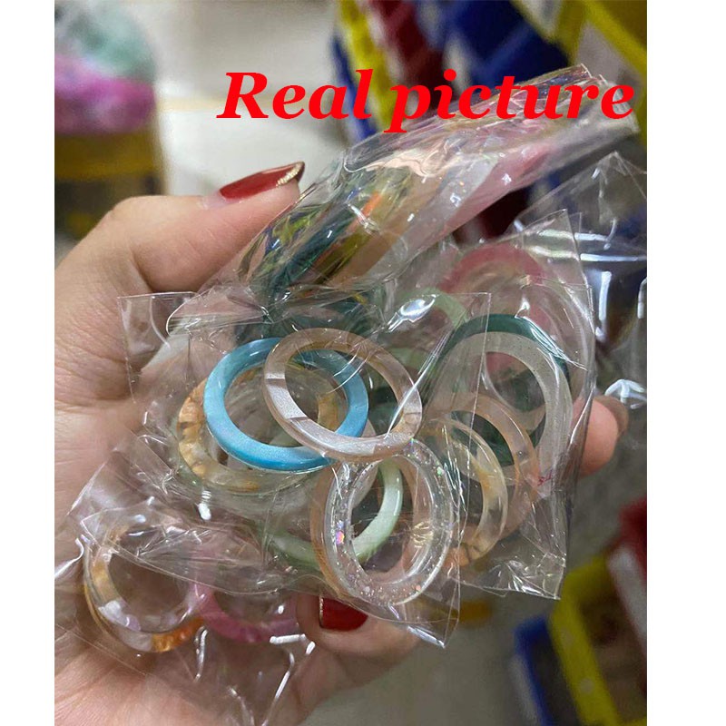 Bán Sỉ Set 10 Nhẫn Đeo Khớp Ngón Tay Bằng Nhựa Acrylic Nhiều Màu Sắc Hỗn Hợp Trang Sức Cho Nữ Ngẫu Nhiên