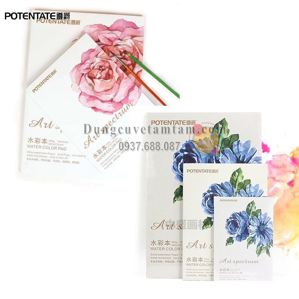 Sổ vẽ màu nước Potentate, Sổ Canson chuyên vẽ màu nước 300gsm - Dụng cụ vẽ Tâm Tâm