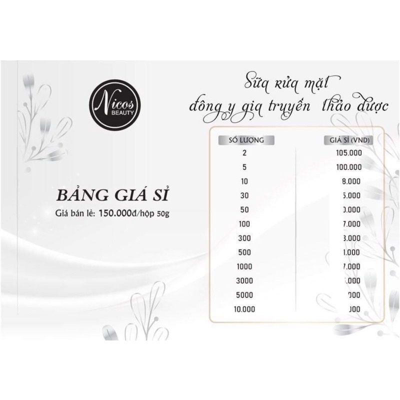 Sữa rửa mặt Đông Y gia truyền hàng chính hãng Nicos