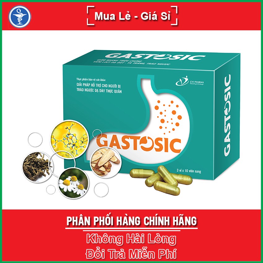 GASTOSIC Hộp 30 viên - Giải pháp cho người bị viêm loét, trào ngược dạ dày thực quản