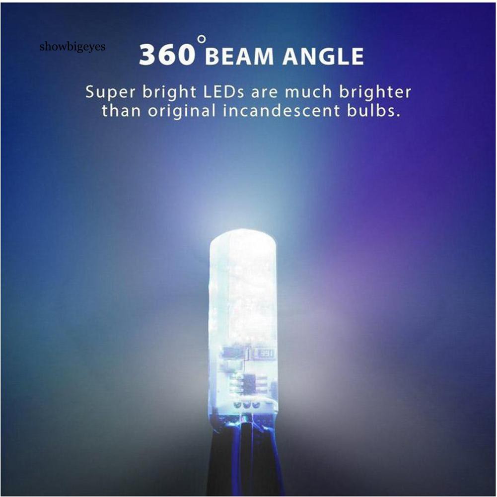 2 Đèn LED T10 5050-6SMD RGB dành cho xe hơi