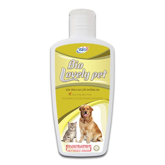 SỮA TẮM DƯỠNG LÔNG VÀ KHỬ MÙI HÔI CHO CHÓ MÈO THÚ CƯNG PET Bio lovely pet chai 200ml