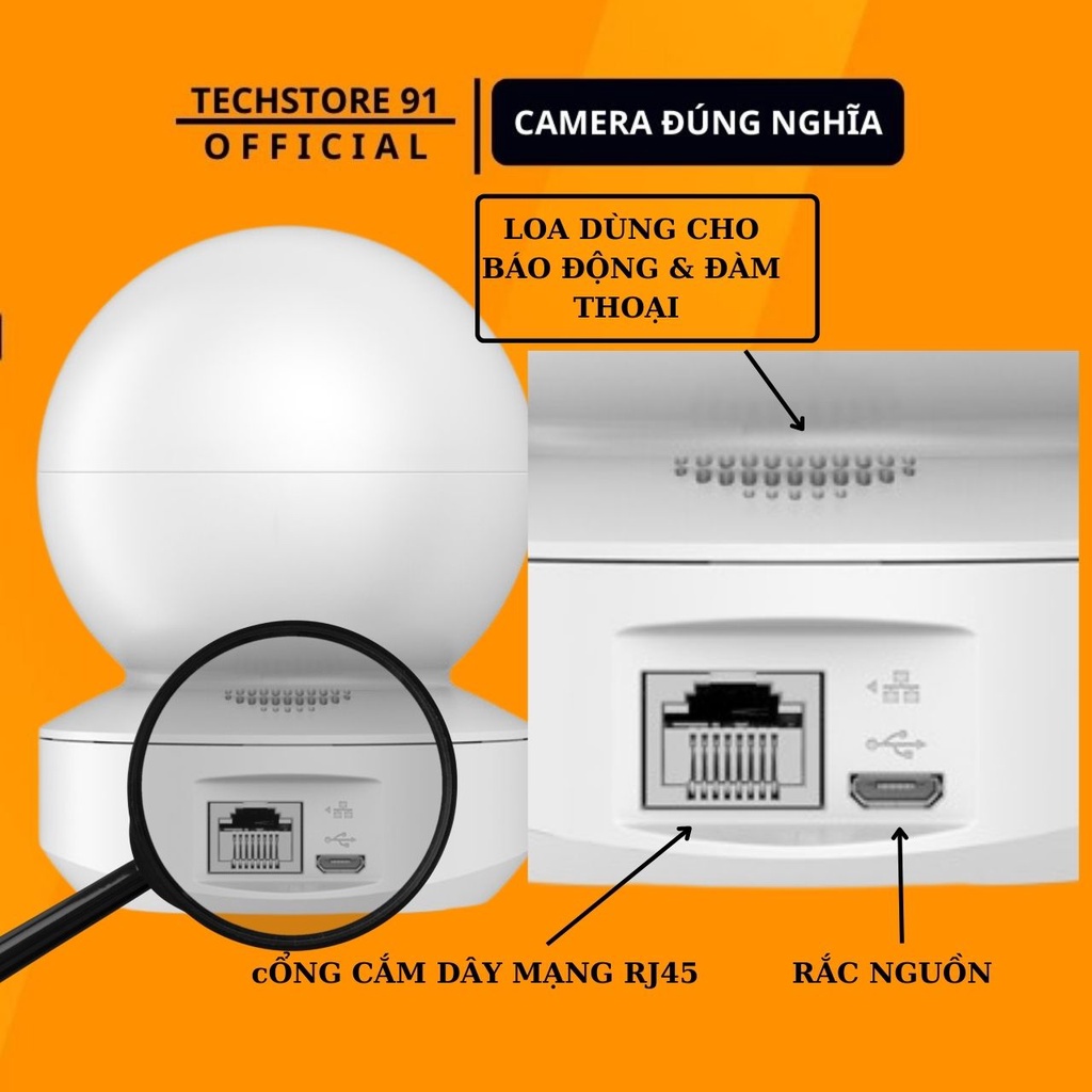 Camera wifi ezviz TY1, độ phân giải Full HD1080P, - cảnh báo về điện thoại - Bảo hành chính hãng 2 năm tại TECHSTORE 91