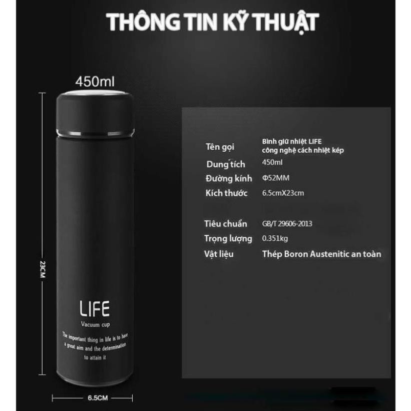 Bình Giữ Nhiệt Chất Lượng Cao Ruột Inox LIFE 500ml