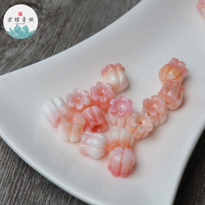Bingyingge Dây Chuyền / Bông Tai Hình Vỏ Sò / Sứa Biển Tự Nhiên 8MM Phong Cách Cổ Điển diy