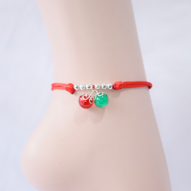 Lắc Chân Bện Dây Màu Đỏ Đơn Giản Dễ Thương Phong Cách Hàn Quốc