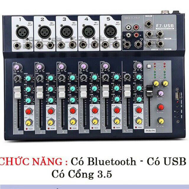Bộ thu âm Mixer F7 có bluetooth bh 6 tháng.