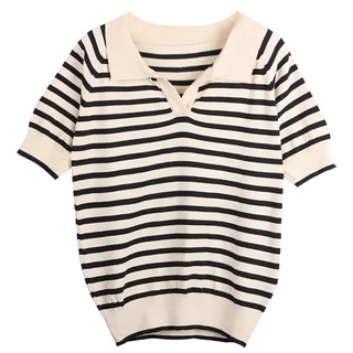 MS191 Áo polo cổ bẻ kẻ ngang