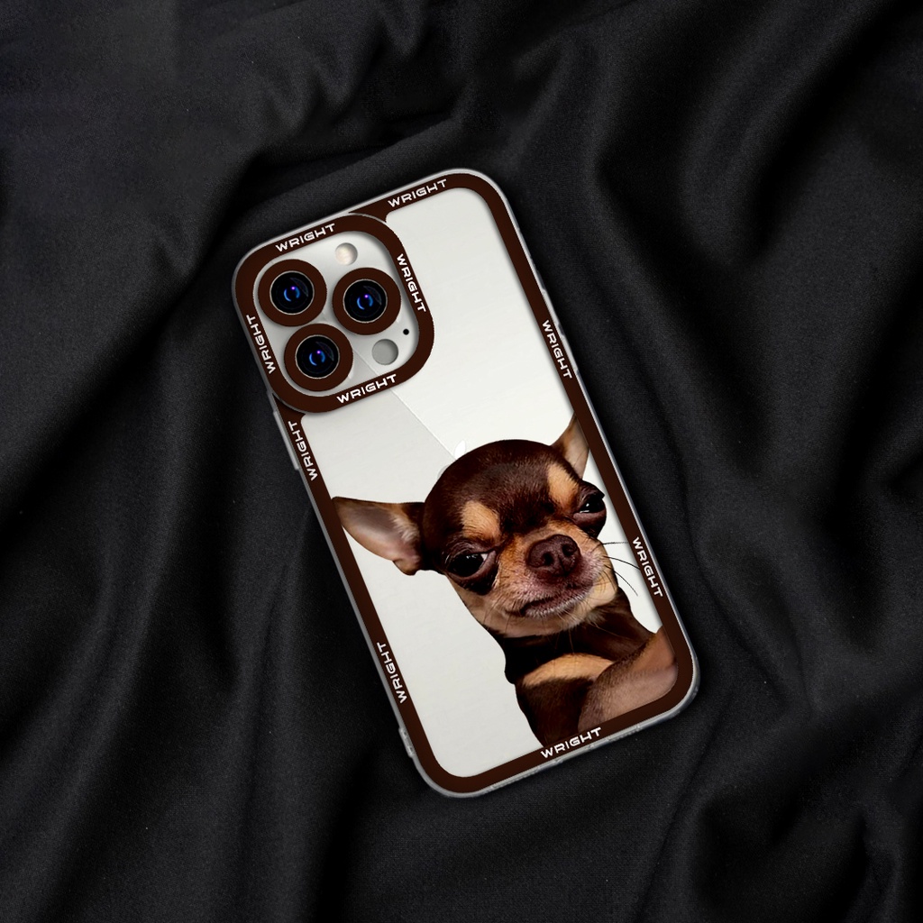Ốp lưng iphone cạnh vuông chó Chihuahua đáng yêu Wrightcase 6plus/7/8/8plus/x/xs/11/12/pro/max/plus/promax