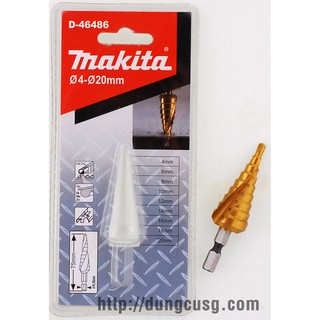 Mũi khoan bậc HSS-TiN 4-20mm Makita D-46486