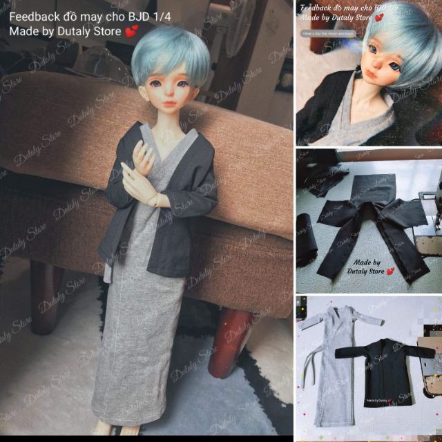 BJD 1/4 - Set 01 trang phục búp bê áo Haori + yukata cho doll Bjd1/4
