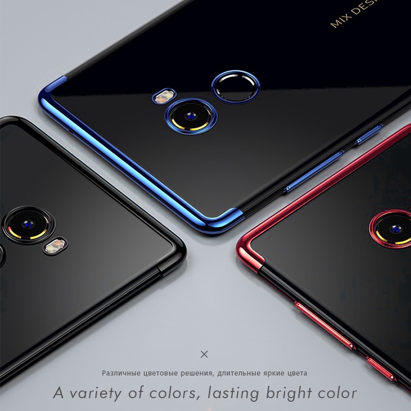 Ốp điện thoại trong suốt viền màu cho Xiaomi Redmi 7A Note 7 K20 Pro Pocophone F1 Mi 9 8 Lite A1