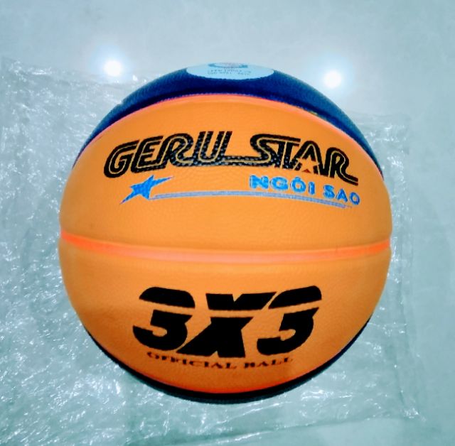 Quả bóng rổ da chính hãng cao cấp Geru Star số 6,7 kèm vớ thể thao