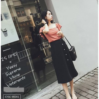Chân Váy Phối Nút Fashion