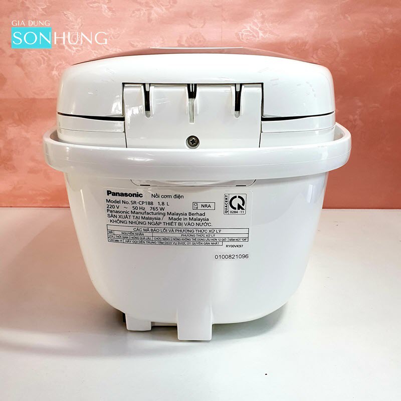 NỒI CƠM ĐIỆN PANASONIC SR-CP188NRA DUNG TÍCH 1.8 LÍT   chính hãng nhập khẩu Malaysia