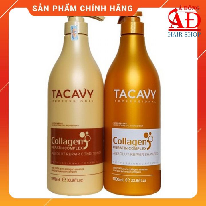 BỘ DẦU GỘI TACAVY COLAGEN KERATIN COMPLEX CHUYÊN PHỤC HỒI TÓC HƯ TỔN 1000MLX2