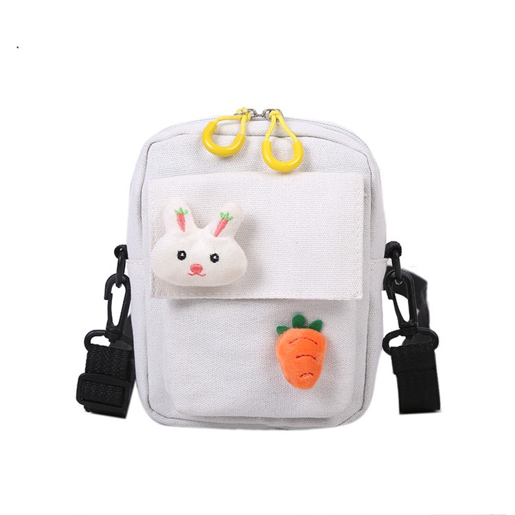 Túi Đeo Chéo Canvas Hình Búp Bê Hoạt Hình Dễ Thương Cho Nữ