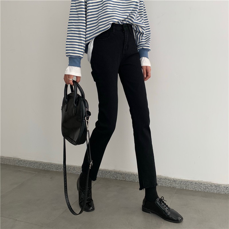  Xiaozhainv Quần jeans thời trang nữ ống rộng lưng cao phong cách Hàn Quốc | BigBuy360 - bigbuy360.vn