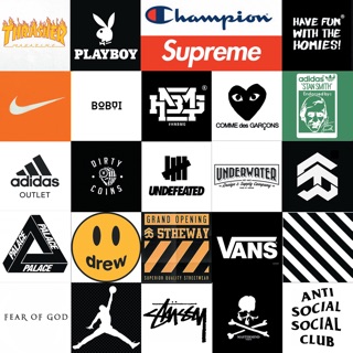 Set sticker pvc 25 tem mix local brand và foreign brand