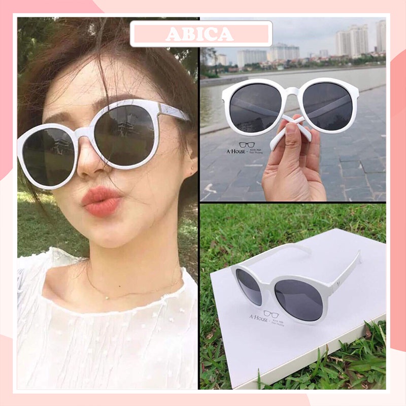 Kính mát nữ đẹp thời trang mắt tròn chống tia UV phong cách Hàn Quốc cute giá rẻ ABICA 010