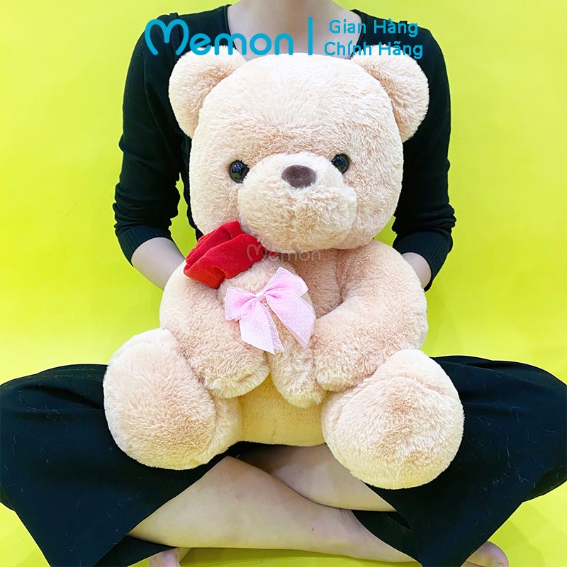 [Mã LIFEMALL2505 giảm 10% đơn 250K] Gấu Bông Teddy Ôm Hoa Dễ Thương Cao Cấp Memon