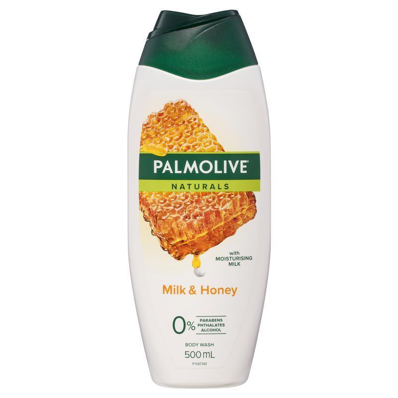 Sữa Tắm Palmolive Naturals Milk and Honey Body Wash with Moisturising Milk 0% Parabens Recyclable, 500mL