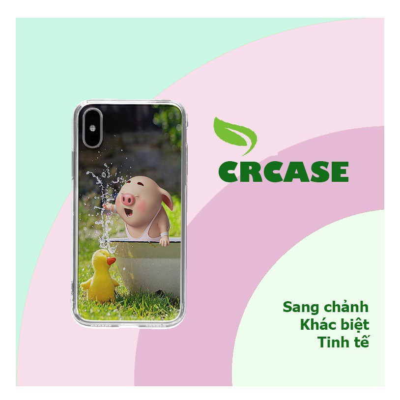 Ốp Lưng Heo con nghịch nước bên vịt đồ chơi Iphone 7/7Plus/8/8Plus/X/Xs/Xs Max/11/11 Promax/12/12 Promax PIG20210085