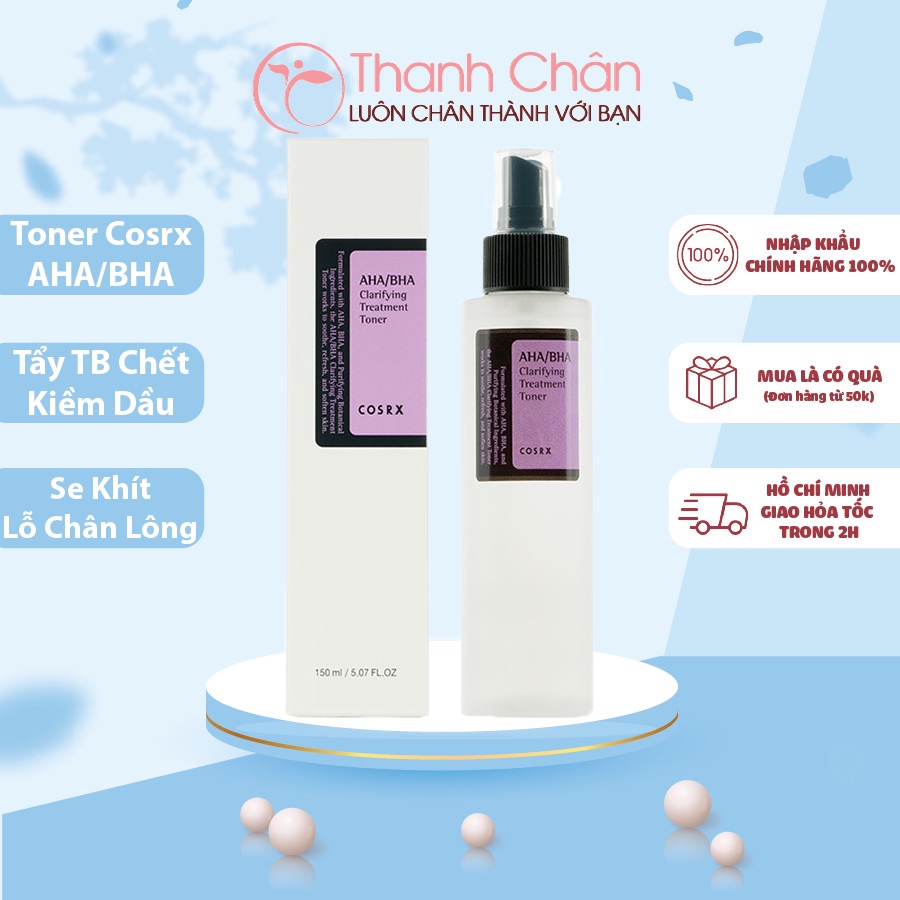 Nước hoa hồng ngừa mụn Cosrx AHA BHA Clarifying Treatment 150ml