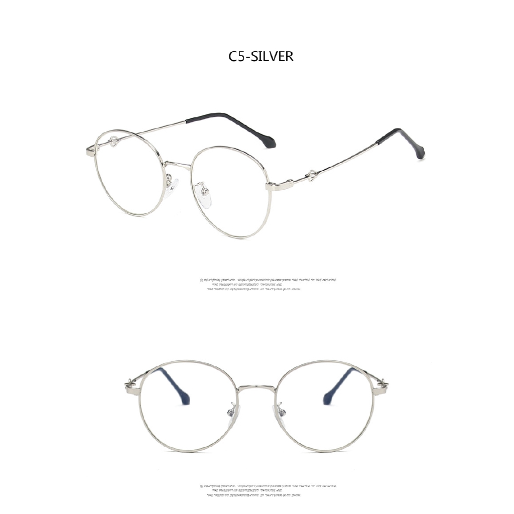 Kính cận gọng kim loại không đồng đều thời trang retro 2020
