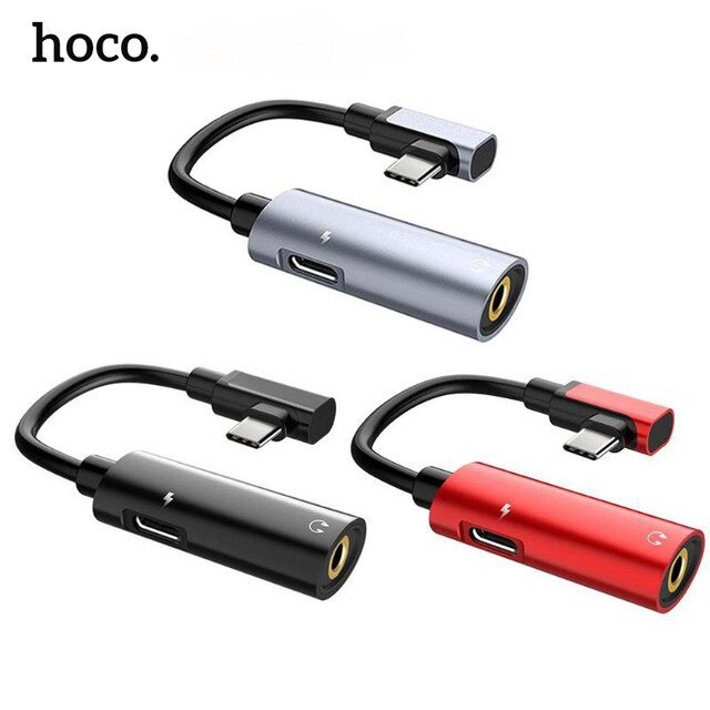 Jack Cáp Chuyển Đổi Type C Sang 3.5 vừa nghe nhạc vừa sạc LS19 Hoco chính hãng