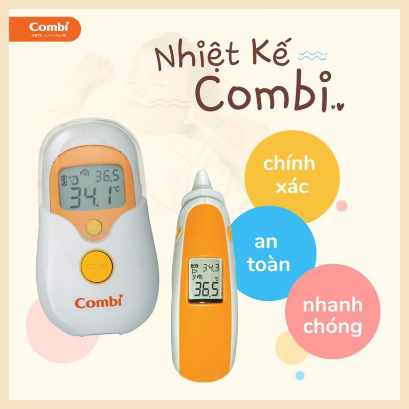 NHIỆT KẾ HỒNG NGOẠI ĐO TRÁN, ĐO TAI COMBI NHẬT BẢN