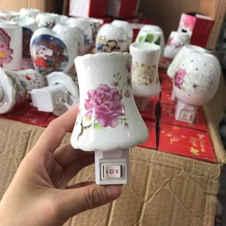 Đèn ngủ gốm kiêm đèn xông tinh dầu