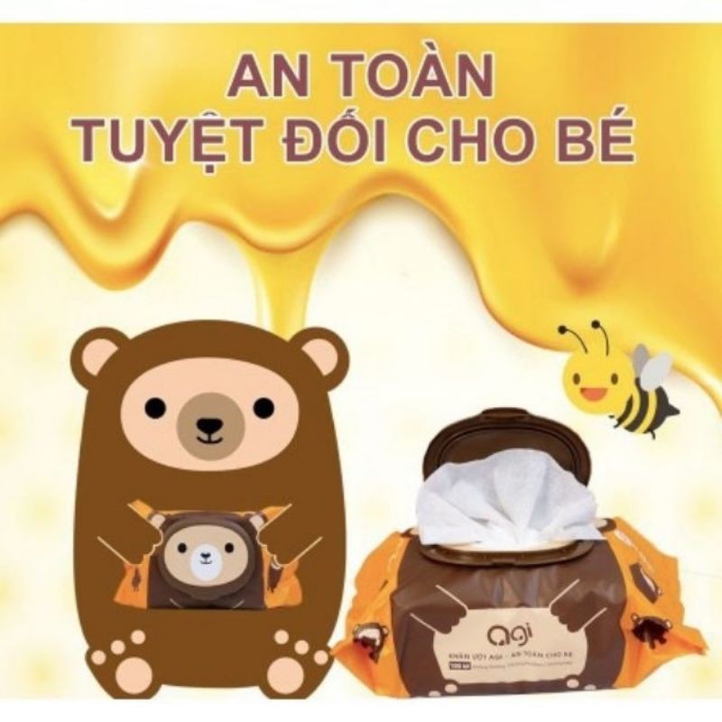 Giấy ướt agi không mùi tiện lợi, an toàn cho trẻ sơ sinh 80_100 tờ (vỏ nhiều màu)