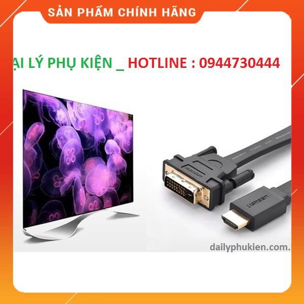 Cáp HDMI to DVI (24+1) mỏng dẹt dài 1M Ugreen 30137 dailyphukien