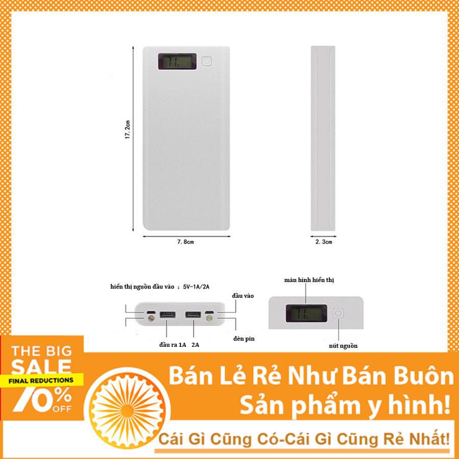 Box Sạc Dự Phòng 8 Cell Hiển Thị LCD 20000mah Không Pin (màu sắc ngẫu nhiên)