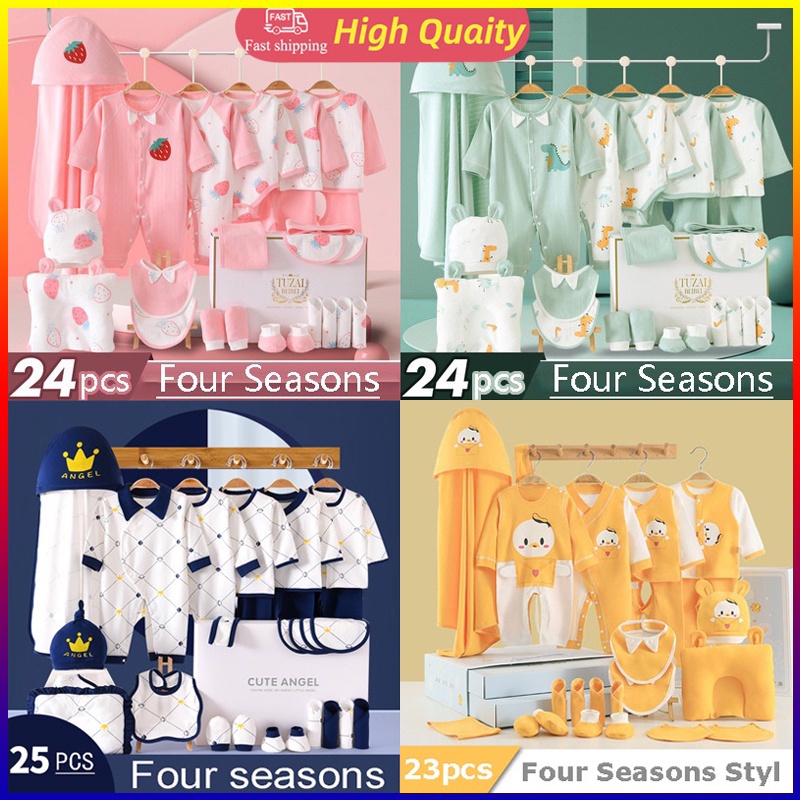 Bộ Trang Phục 2022 Cotton Nguyên Chất Toàn Diện Làm Quà Tặng Cho Bé Sơ Sinh 0-6M