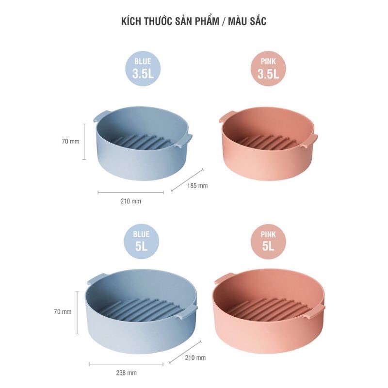 KHAY SILICONE dành cho nồi chiên không dầu và lò vi sóng Lock&Lock-CKB002-CKB003