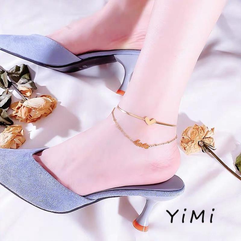 Lắc Chân Vàng Hai Lớp Hình Trái Tim Mới