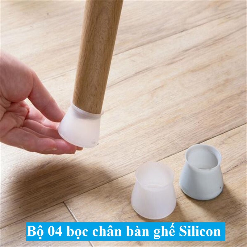 Bộ 04 Miếng lót Silicon bọc chân bàn ghế chống trơn trượt, trầy nền nhà