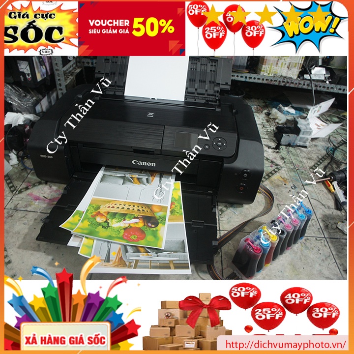 Dẫn mực ngoài máy in canon Pro 200 mã thỏi 65 dùng 8 màu mực M BK C Y LGY GY PM PC hàng chất lượng Kholinhkienmayin