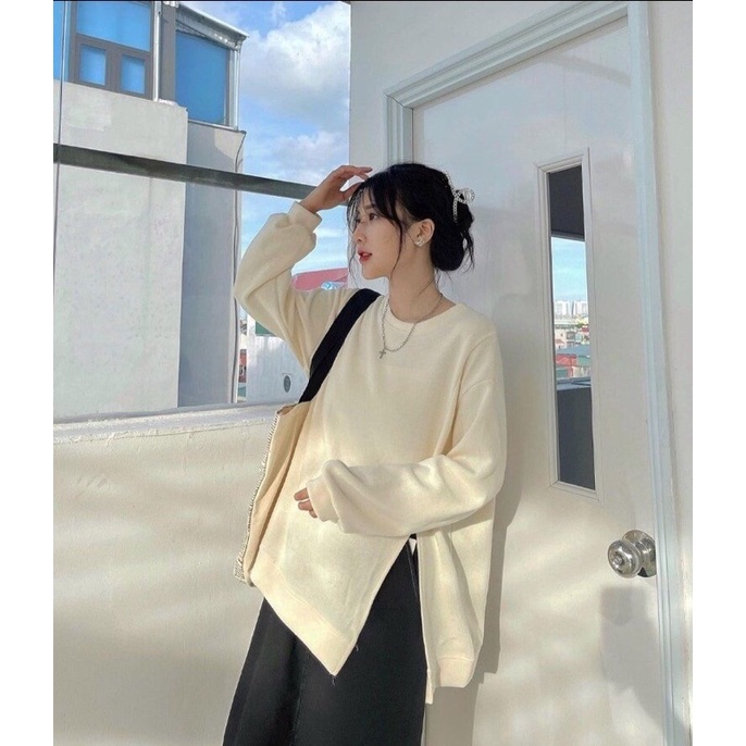 Áo Nỉ Xẻ Tà Full 5 Màu Siêu Xinh Chất Nỉ Mềm Đẹp Hàng Bao Shop Loại 1