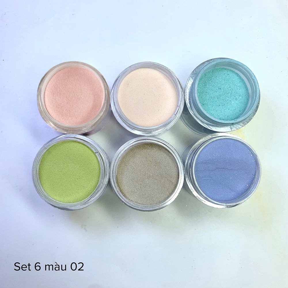 Bột nail đắp móng nặn hoa Jeliva set 6 màu