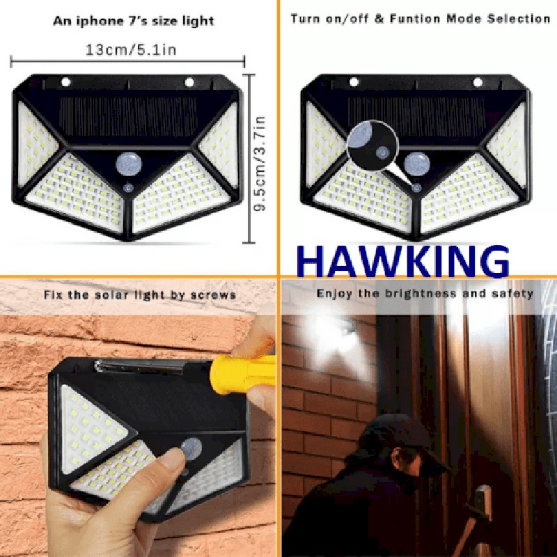 Đèn Năng Lượng Mặt Trời Solar 100LED Siêu Sáng