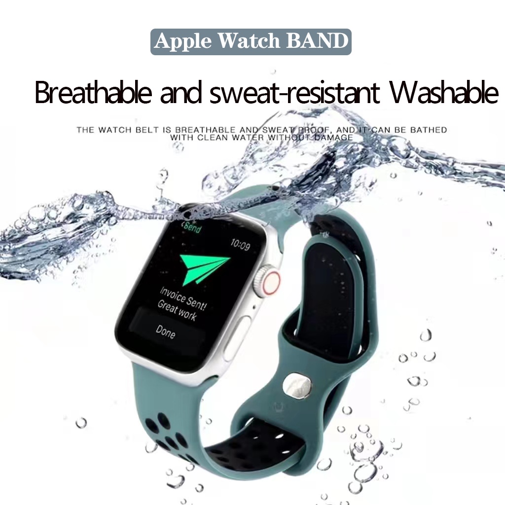 Dây Đeo Silicone Thay Thế Cho Đồng Hồ Thông Minh Apple Watch iwatch7 Series 6/5/4/3/SE 41mm45mm 40mm44mm 7 6 5 4 3 2 1 SE