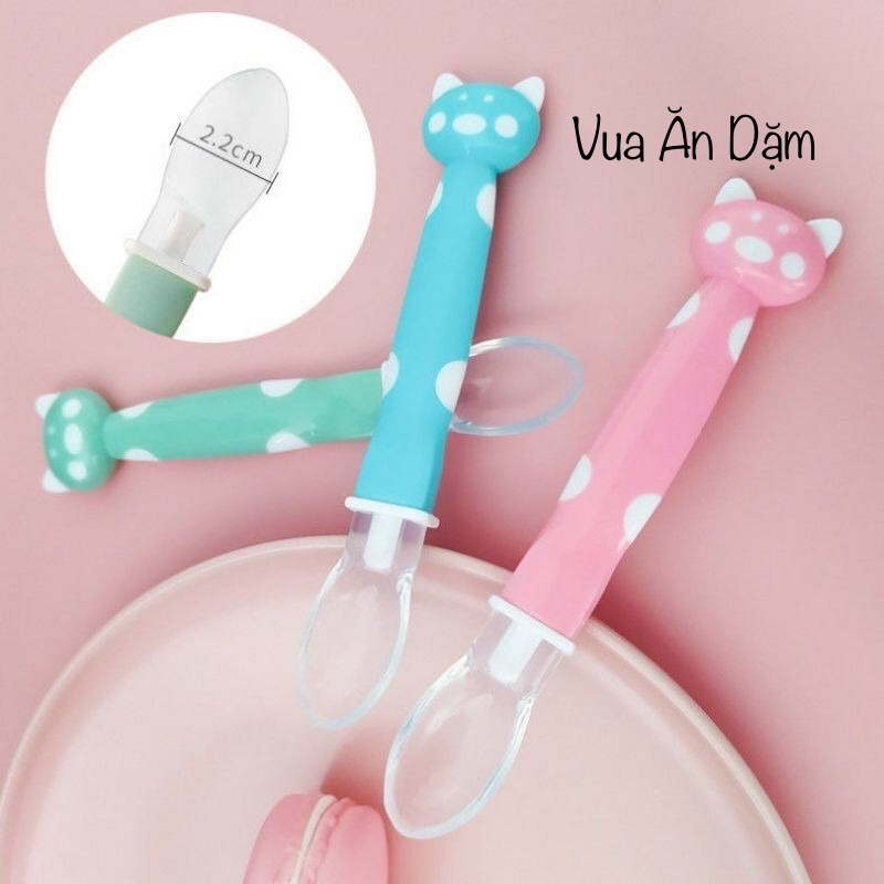 Thìa Silicon | Muỗng Silicon Hình Mèo dễ thương cho bé ăn dặm
