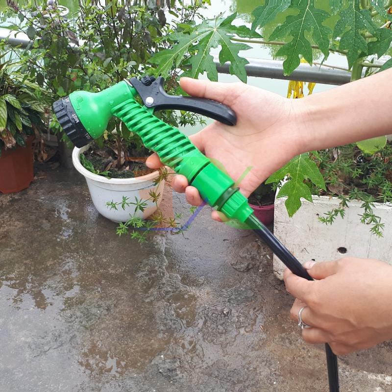 Bộ phụ kiện tưới cây, Rửa xe 4 món V8N-4081, Bộ vòi tưới cây 7 trong 1 dùng cho dây 8-11mm