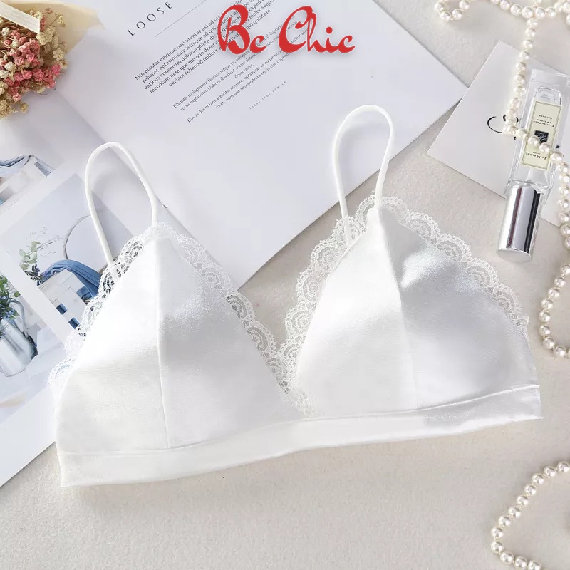 Áo bra phi lụa satin phối ren mã 265 BC_CHIC LINGERIE