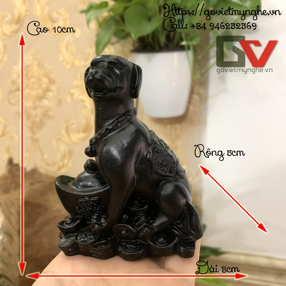 [Linh vật phong thủy] Tượng đá con chó trang trí tượng chó giữ tài lộc phong thủy cho gia chủ - Chiều Cao 10cm