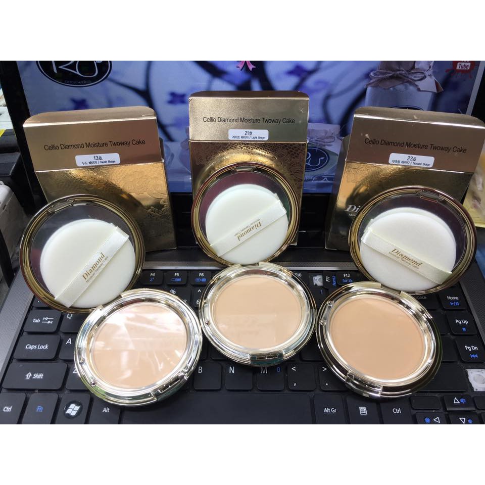 PHẤN PHỦ DẠNG NÉN CELLIO DIAMOND MOISTURE TWOWAY CAKE #21