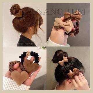 Dây buộc tóc nơ, trái tim xinh xắn hot trend